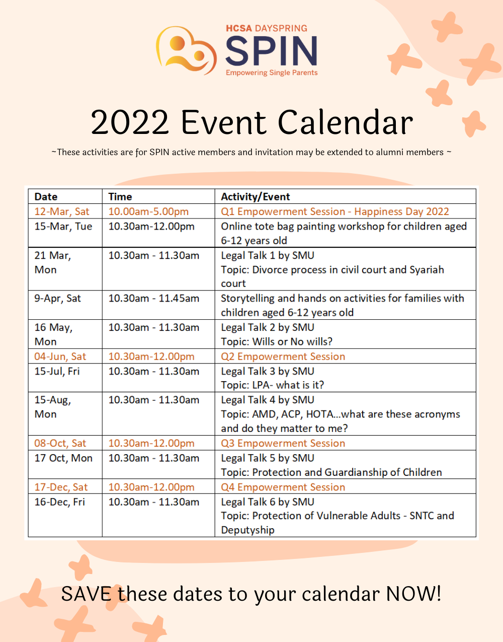 SPIN_2022 Event Calendar